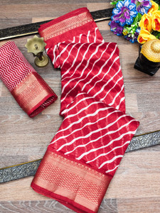 Bandhanivilla Striped Bollywood Cotton Blend Saree
