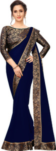 Queen worth Solid/Plain Bollywood Georgette Saree