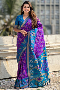 ROOP LAVANYA Woven Patola Cotton Silk, Jacquard Saree