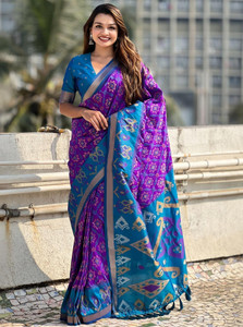 ROOP LAVANYA Woven Patola Cotton Silk, Jacquard Saree