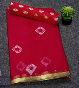 Swarne Printed Bandhani Chiffon Saree