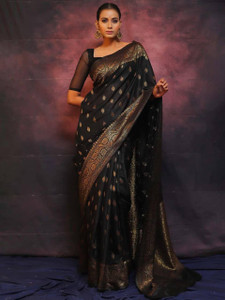 Neel Fashion Woven, Self Design, Embellished Banarasi Art Silk, Jacquard Saree