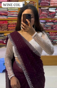 MAYRAAFASHION Embellished Bollywood Art Silk Saree