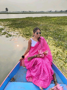 PIYA DESIGNER Hand Painted Handloom Chanderi Saree