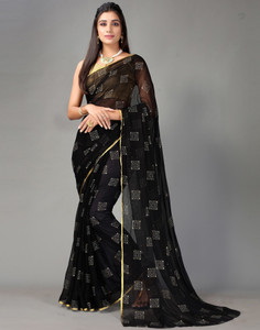 Samah Dyed, Embellished Daily Wear Chiffon, Georgette Saree