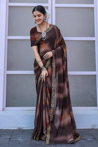 Kanooda Prints Printed Mysore Georgette Saree