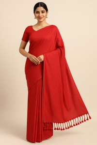 SMRITI HANDLOOM Solid/Plain Handloom Handloom Pure Cotton Saree