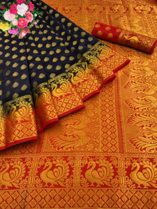 Pionex Woven, Self Design Banarasi Cotton Silk Saree