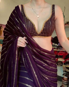 Naxora Embroidered Bollywood Georgette Saree
