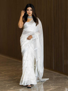 ZILVIRA Self Design, Woven Bollywood Cotton Linen, Cotton Jute Saree