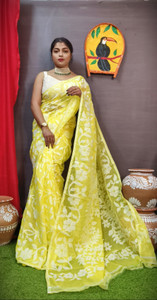 Sayak Creation Woven Tant Handloom Cotton Blend Saree