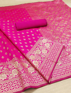 signagraph Woven, Temple Border Banarasi Satin, Art Silk Saree