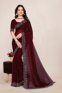 sejufashion Embellished Bollywood Chiffon Saree