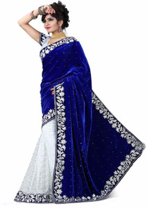 Vrundavan ethics Embellished Bollywood Velvet Saree