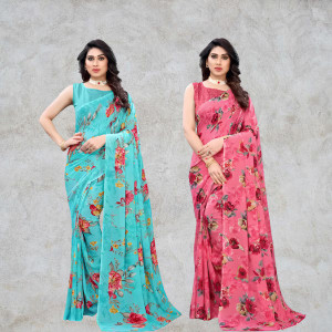 Kanooda Prints Printed Daily Wear Georgette Saree