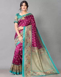 Kanooda Prints Printed Mysore Art Silk Saree