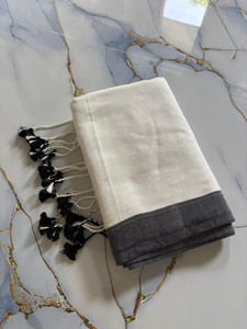 SMRITI HANDLOOM Solid/Plain Daily Wear Handloom Pure Cotton Saree