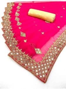 ROSYQUEEN Embroidered Banarasi Georgette Saree