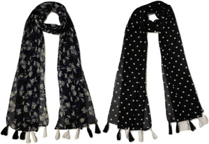 STYLESTORY Printed Chiffon Women Scarf, Stole, Fancy Scarf