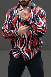 Marmic Fab Men Printed Casual Green Shirt