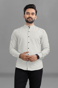 RAHUL LOOK Men Solid Casual Grey Shirt