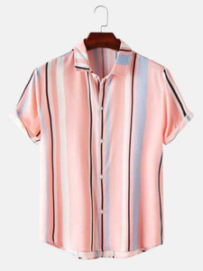 Qugue Men Striped Casual Multicolor Shirt