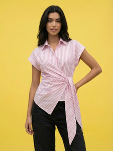 BuyNewTrend Women Striped Casual Pink Shirt