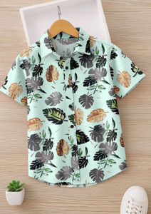 BHUVA ENTERPRISE Boys Floral Print, Printed Beach Wear Multicolor Shirt