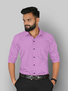 FIBERMILL Men Solid Formal Purple Shirt