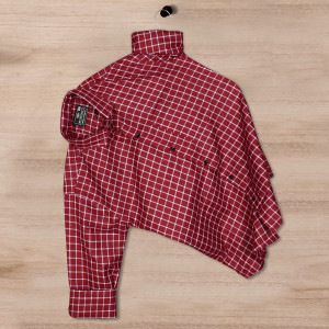PRAIZY Men Checkered Casual Maroon Shirt - Image 3