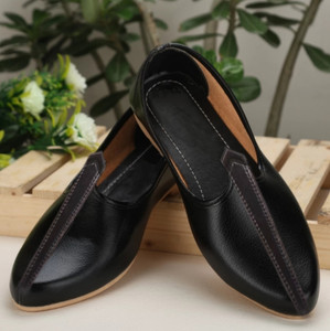 jaipur trendcraft Men's Jalsa Jutti,Jutis For Men,BLACK Mojaris For Men