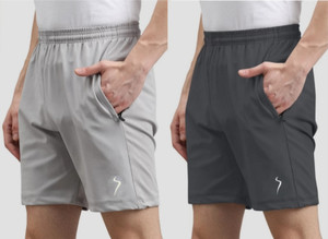 karwa Solid Men Grey Sports Shorts