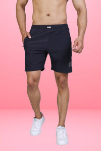 Ethan Solid Men Dark Grey Sports Shorts