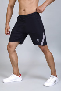 Ethan Solid Men Dark Grey Sports Shorts