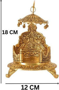 sanskaari Kanha Ji Puja Singhasan Size 0-1 number Metal Home Temple Decorative Showpiece  -  18 cm