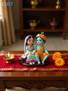Cult Radha Krishna Sitting Statue Decorative Showpiece for Pooja & Home Décor17 Decorative Showpiece  -  4.5 cm