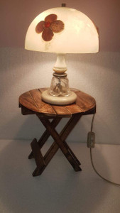 etiquette art Wooden Folding Side Table - Antique Handmade Foldable Coffee Table Engineered Wood Side Table