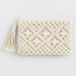 RaisingCraft White Sling Bag Macrame handbag purse