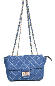 DONICY Blue Sling Bag Denim Quilted sling bag