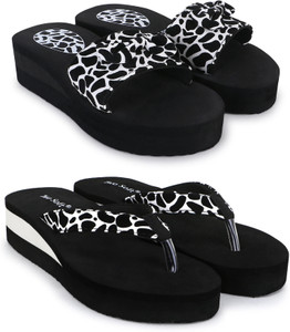 TWO SOFT Women Combo Pack Of 2 Stylish Casual Light & Soft Comfortable Daily Wear Slippers