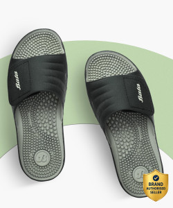 Bata Men Black Slides - Image 6