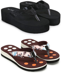 TWO SOFT Women Pack Of 2 Combo Stylish Extra Comfort Lightweight Dailywear Used Slippers