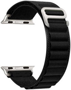 डार्कफिट Trail Loop Bands/Straps Compatible with Watch 49mm 46mm 45mm 44mm 42mm, Adjustable Velcro Premium Strap for iWatch Ultra & Ultra 2 Series SE 10 8 7 6 5 4 3 2 1. (Only 2 Pcs Trail Loop Strap, Watch NOT Included) Smart Watch Strap (Black, Blue) स्मार्ट वॉच स्ट्रैप