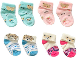 Andhira Hosiery छोटे बच्चों और छोटी बच्चियों के लिए प्रिंटेड काफ लेंथ  मोज़े