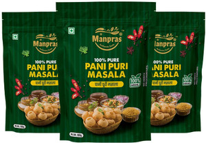 MANPRAS Pani Puri Masala 100% Natural, No Preservatives, Standy with Ziplock Packing