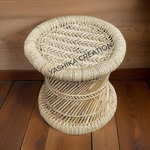 YASHIKA CREATION Natural Handmade Bamboo stool Outdoor & Cafeteria Stool