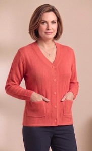 S.L. Madhok Self Design V Neck Casual Women Orange Sweater