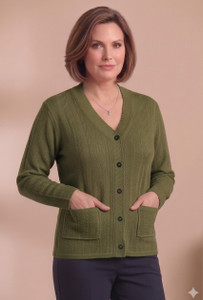 S.L. Madhok Self Design V Neck Casual Women Dark Green Sweater