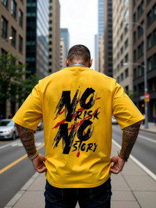 Metro Tees Printed Men Round Neck Yellow T-Shirt