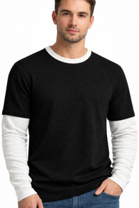 AZIZAN Black Men Crew Neck T-Shirt - Image 4